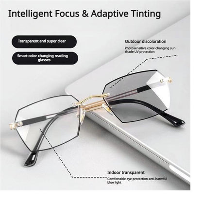 Frameless Progressive Smart Vision Glasses – Multi-Focus Clarity with Blue Light Protection