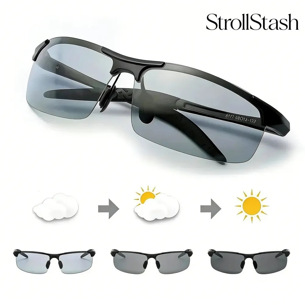 Rivemora™ HD Polarized Photochromic Sunglasses UV400 Protection | Retro Oversized Square | Unisex 2026 Essential  -YH