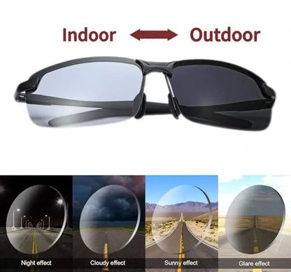 Rivemora™ HD Polarized Photochromic Sunglasses UV400 Protection | Retro Oversized Square | Unisex 2026 Essential  -YH