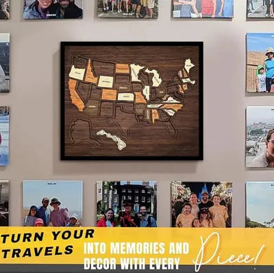 🔥Last Day 49% OFF -🇺🇸 Wooden USA Travel Map Puzzle🧩A Stylish Way to Track Your Journey-YH