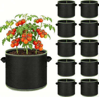 🌱 5-Pack 5 Gallon Grow Bags – Heavy Duty Aeration Fabric Pots with Handles for Vegetables, Flowers & Fruits 🪴-YH