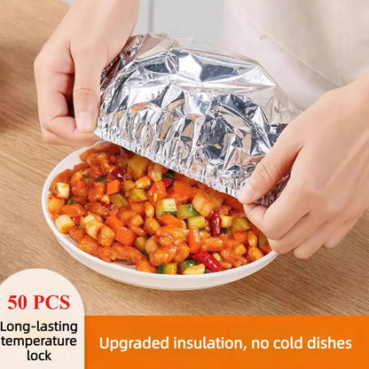 Food Container Aluminum Foil Heat-Retaining Cover(50 Pcs)-YH
