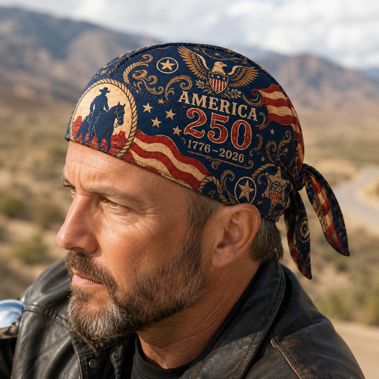 America 250 Cycling Pirate Hat / Biker Headwrap-YH