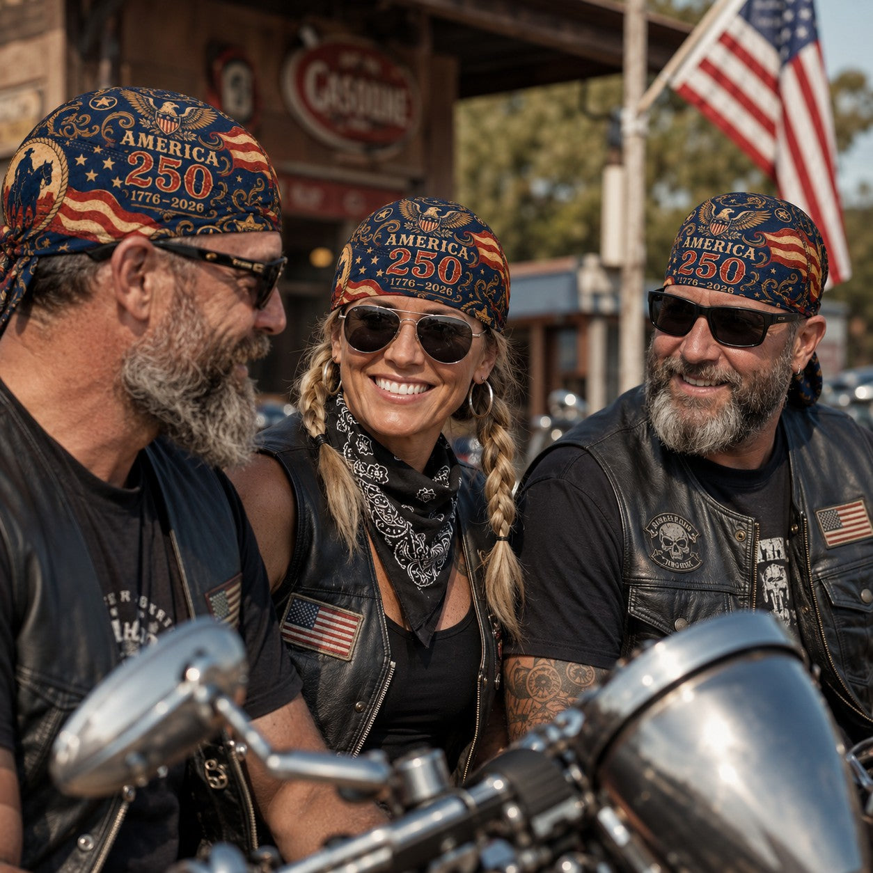 America 250 Cycling Pirate Hat / Biker Headwrap-YH