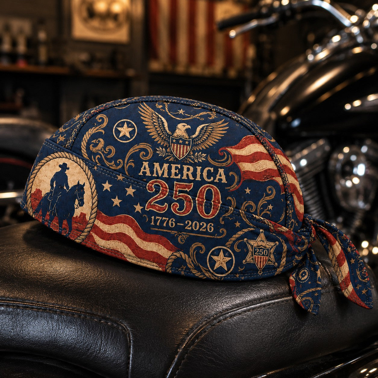 America 250 Cycling Pirate Hat / Biker Headwrap-YH