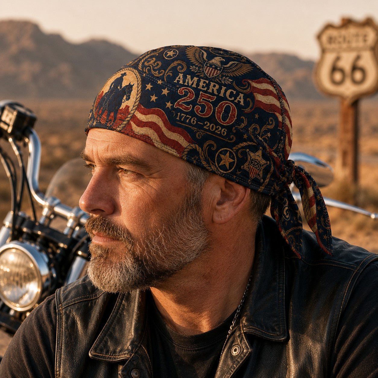 America 250 Cycling Pirate Hat / Biker Headwrap-YH