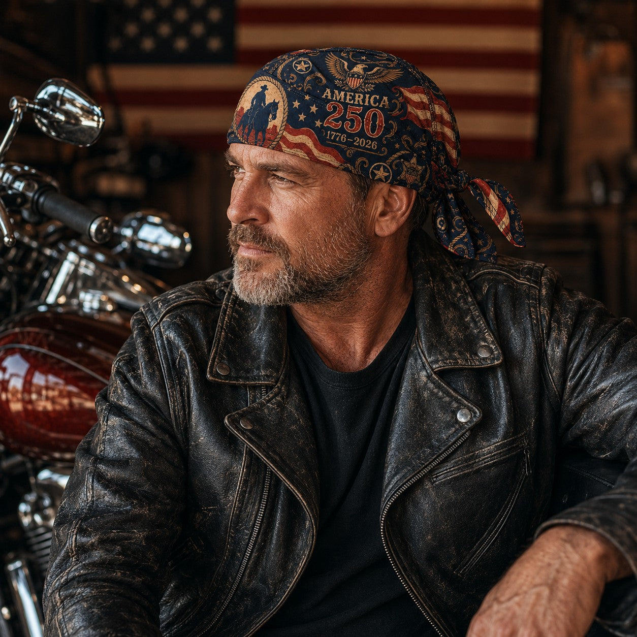 America 250 Cycling Pirate Hat / Biker Headwrap-YH
