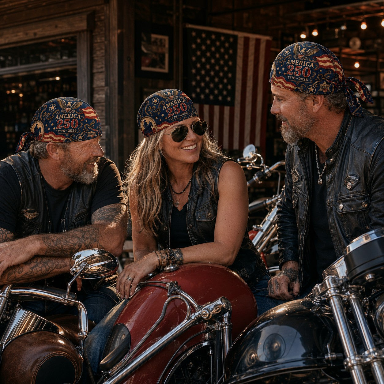 America 250 Cycling Pirate Hat / Biker Headwrap-YH