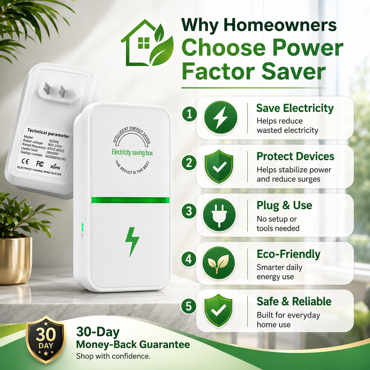 ⚡ Power Factor Saver – Cut bills & protect devices-YH