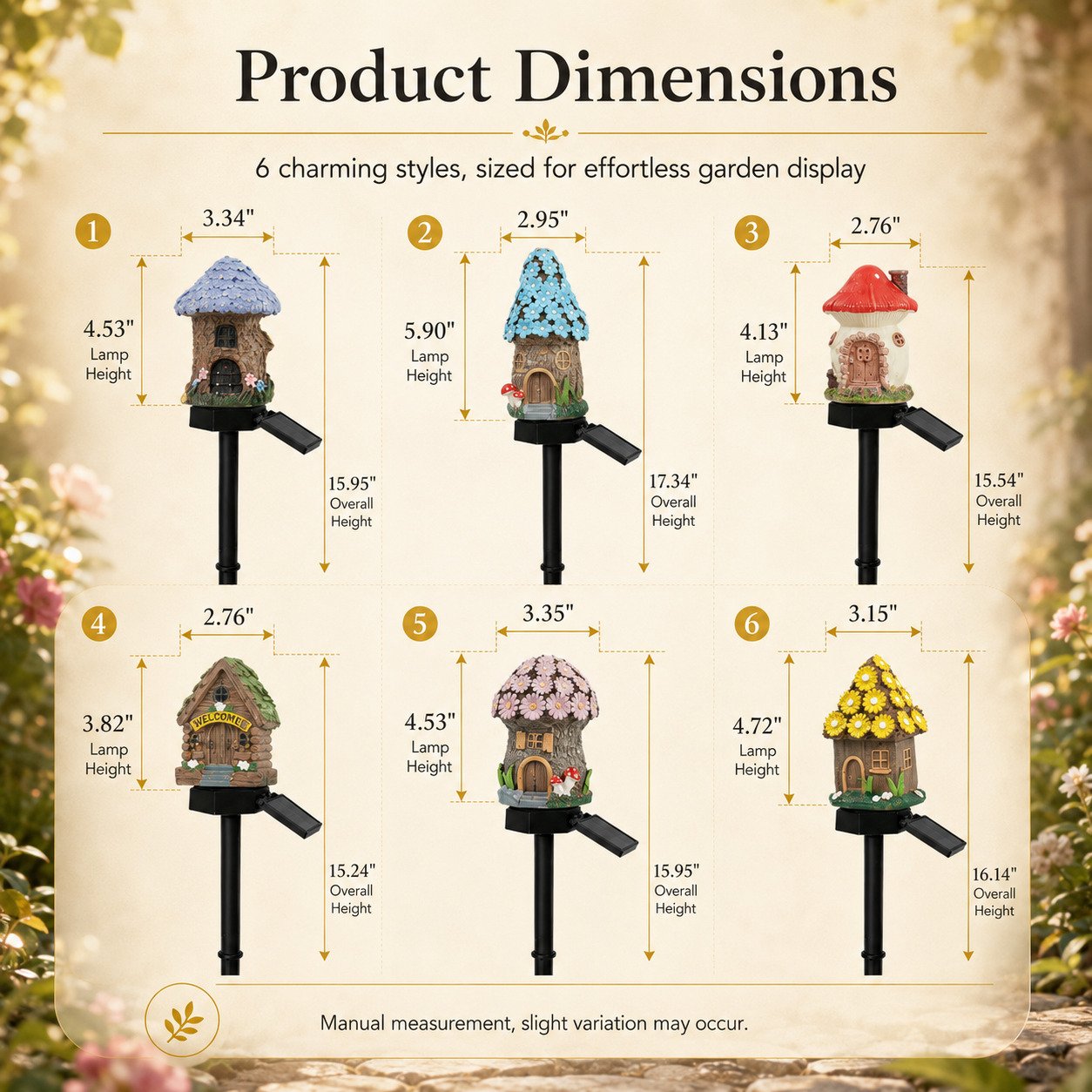 Solar Fairy-Tale Mushroom Cottage Garden Light-YH